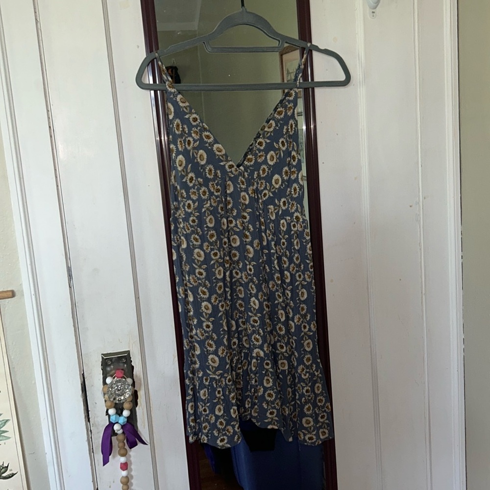 Blue dress with floral details